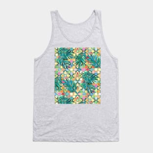 Muted Moroccan Mosaic Tiles with Palm Leaves Tank Top